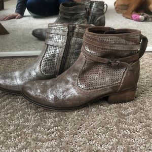 Seychelles sliver booties with buckle detail